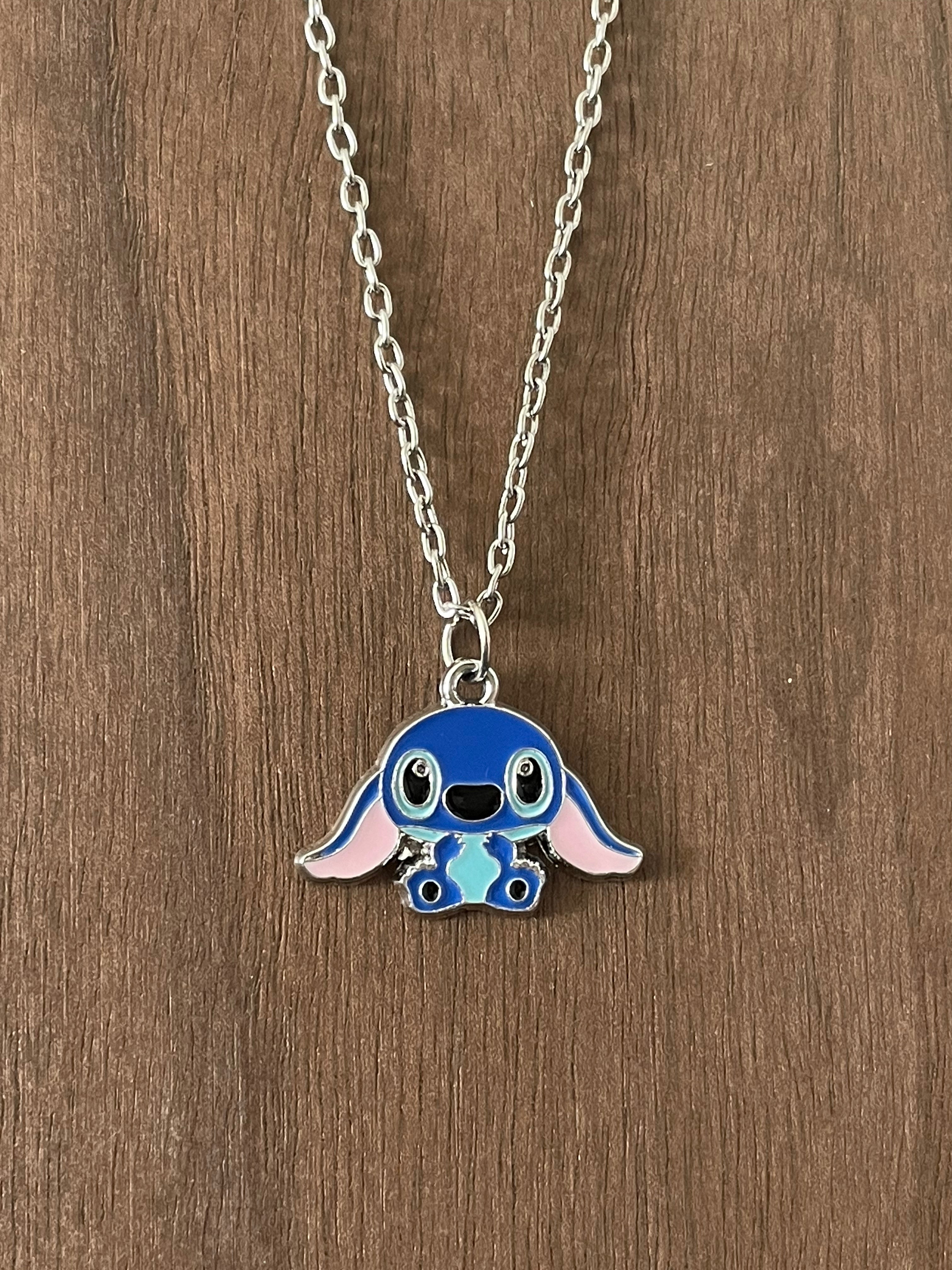 Blue Stitch Pendant Necklace