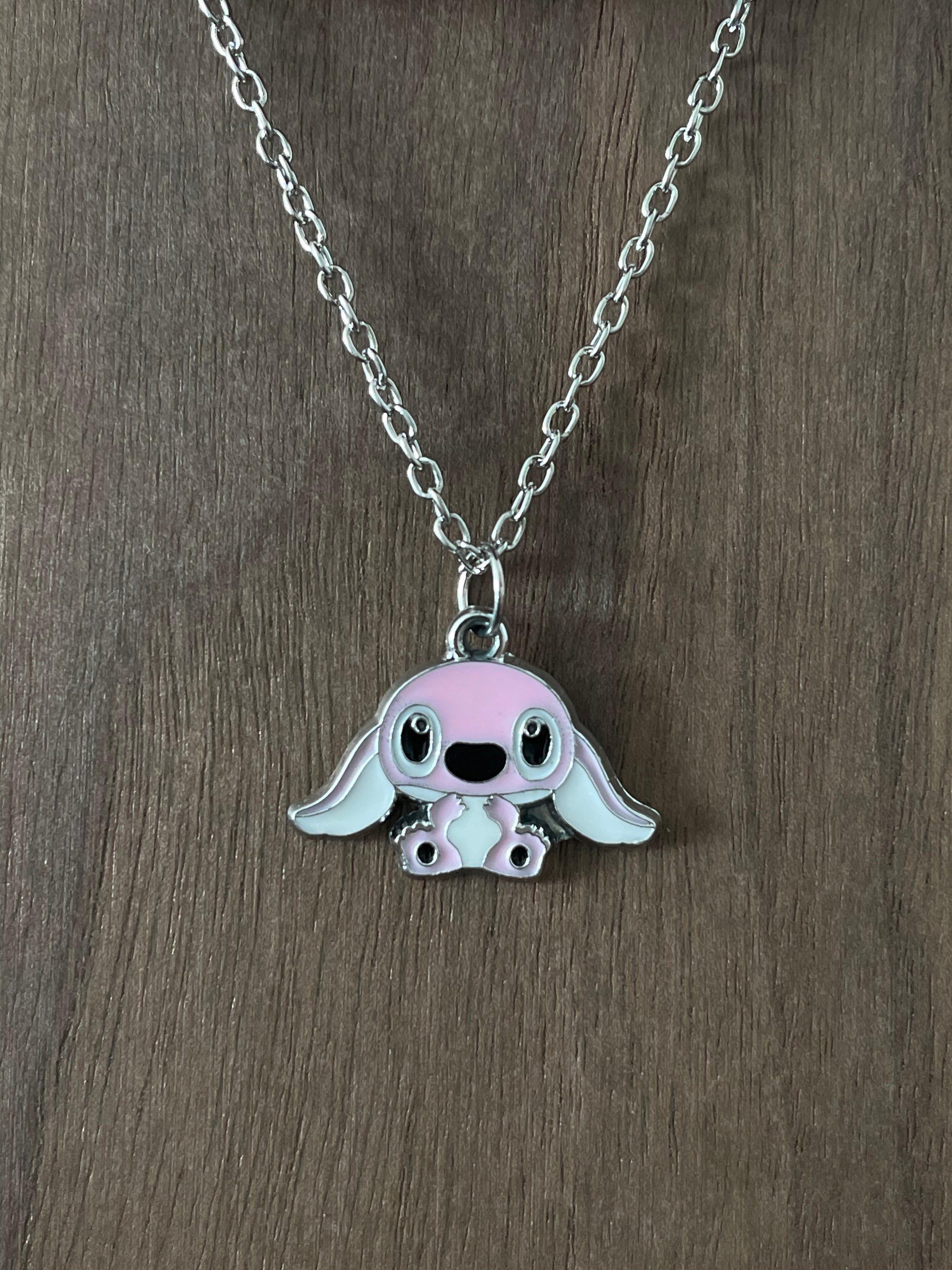Pink Stitch Pendant Necklace