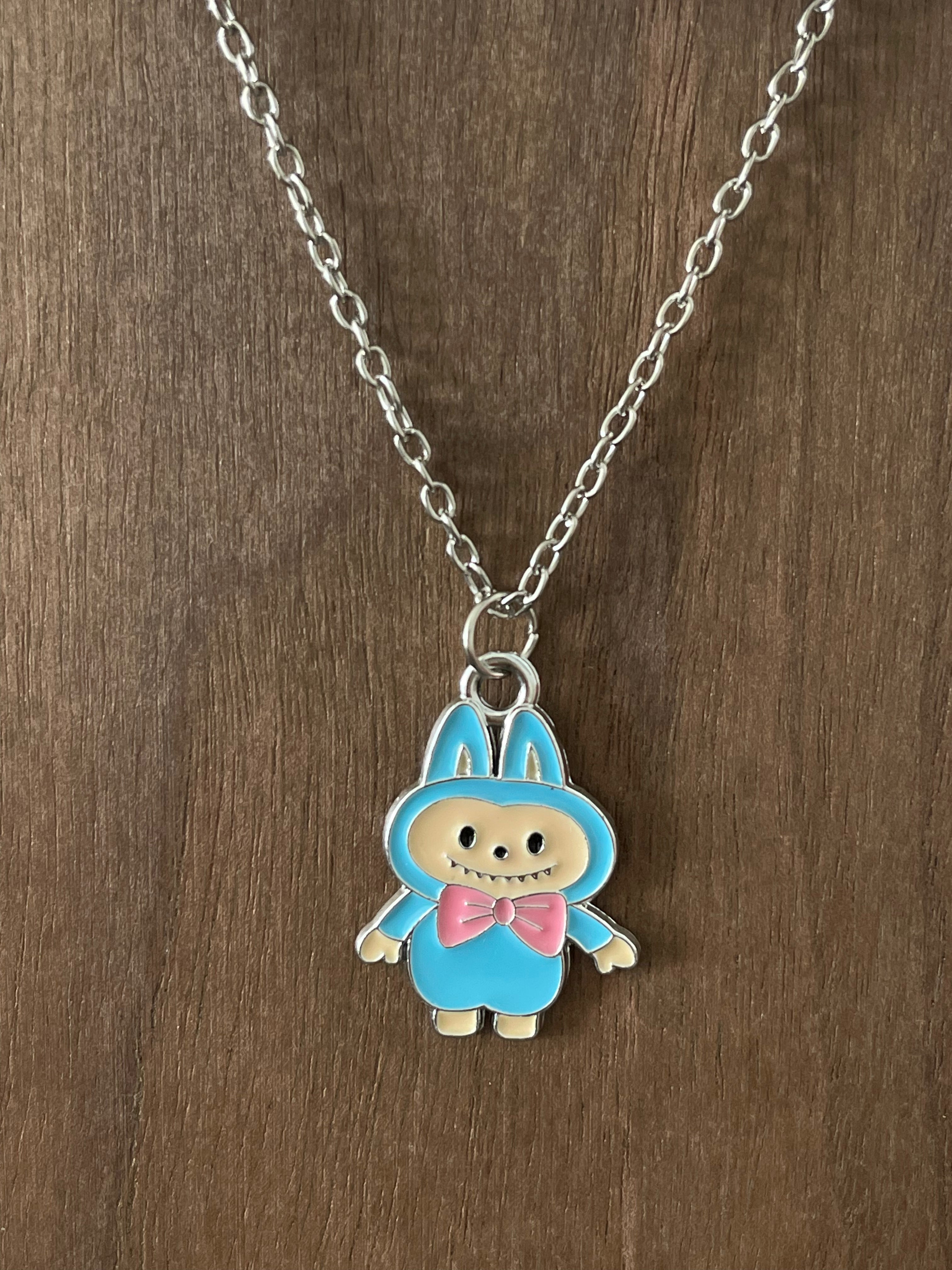 Blue Labubu Pendant Necklace